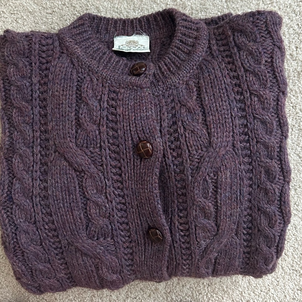 Bonner of Ireland Vintage Cable Knit Pure Wool Sweater size M/L
